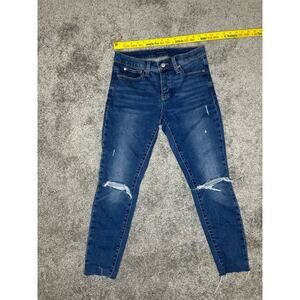 Lucky Brand Jeans Size 8/29 Distressed Soft Frayed Edges Mid Rise Skinny